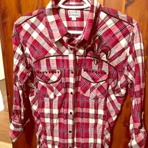 Rock n Roll Cowgirl snap up dress shirt Medium
